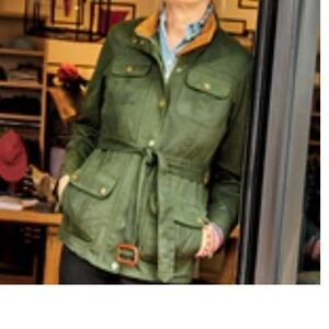 Stylish Green and Tan Utility Jacket